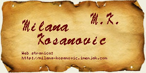 Milana Kosanović vizit kartica